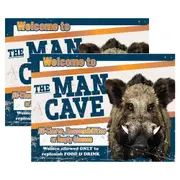 2x AFN Aluminium 40cm Tin Sign Welcome To The Man Cave Wall Hanging Signage