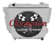 RC 3 Row Radiator,16" Fan,Shroud-1987-2004 Jeep Wrangler YJ Chevy V8 Conversion (for: Jeep)