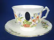 Aynsley England COTTAGE GARDEN Tea Cup and Saucer Set Collectible Bone China New