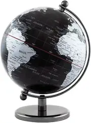 BRUBAKER Political World Globe - Office Decoration - 7.5 inches tall - Black