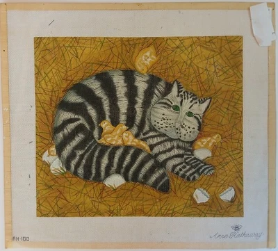 Rishfeld Designs Cat & Chicks Hathaway Hand Painted Needlepoint Canvas **READ**