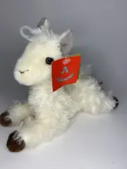Aurora 2019 White Llama Alpaca Plush Laying Down 9in