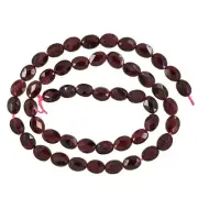 16" Red Garnet Flat Oval Faceted Beads ap.6x8mm #67031