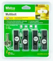 Whitco CYL4 Multi Bolt Window Lock, Black (Pack of 4)