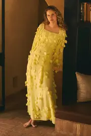 Applique Woven Maxi Skirt
