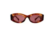 Miu Miu Sunglasses MU11WS 11Q08S Striped Tobacco Dark Violet
