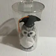 TY Beanie Baby Wiser Owl Class of 1999 Graduation Graduate Gray White Plush