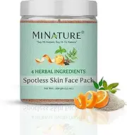 mi nature Spotless skin Face mask | 100g(3.5 oz) | Neem, Tulsi, Orange peel and Bentonite clay| Dark spots removal | Clear and spotless skin