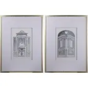 A&B Home AV43780 Framed Silver Wall Art, Set of 2