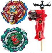 2pcs gyroscope with wire and ruler launcher suitable for Halloween Thanksgiving and Christmas gifts, game gifts-red
