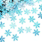 NNEOBA 600pcs Blue 2cm Christmas Snowflakes Confetti - Festive Xmas Tree Ornaments Set