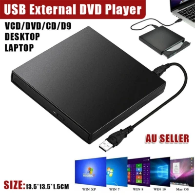 External CD R&W DVD ROM Writer Burner Player Drive for Laptop Mac Windows TYPE-C