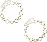 [WESIEVYA] Fashion Waist Chain Metal Body Chain Tassels Retro Hollow Circle Design for Girls