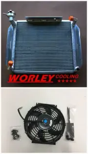 3 Cores Aluminum Radiator For 1959-1960 MG A 1600 1.6L 1588 cc I4 + FAN new