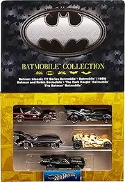 Hot Wheels 1:64 Scale Die-Cast Toy Cars Set of 5 Batman Vehicles for 85th Anniversary 5 Different Batmobile Replicas in an Anniversary Box JBG93