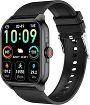 Smart Watch for Men Women(Answer/Make Calls), Full Color Touchscreen Smartwatch with Sleep Monitoring, Fitness Tracker, IP68 Waterproof, with APP for Android for iOS (Black)