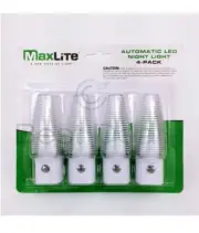 Night Light MaxLite Automatic LED 4 Pack Dusk Till Dawn Sensor NEW