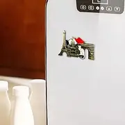 Retro Paris Stickers for Fridge, Stereo Cartoon Metal Fridge Magnets, Retro Landscape Shape Magnets Kitchen Travel Souvenirs, Creative Paris Fridge Magnetic Stickers for Crafts Whiteboard