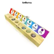 Platonic Sacred Geometry Wooden Box 7 Chakra Healing Gemstones Box Energy Stones
