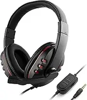 3.5mm Wired Gaming Headphones Over Ear Game Headset Noise Canceling Earphone with Microphone Control for PC Lap Smart Phone