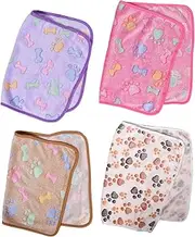 Toyvian 4pcs Pet Blanket Blankets Fluffy Blanket Along with Paw Print Throw Blanket Kitten Blanket Large Dog Blanket Dog Fleece Blanket Cat's Paw Blanket Soft Blanket Mat Nap Blanket Cloth