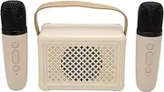 Wireless Karaoke Speakers,5.0 Speaker with 2 Wireless Microphones, Stereo Sound, Portable Karaoke Machine for Family Party, Lightweight and Portable (ASHATA79gwqsm8y1-12)