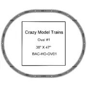 Bachmann E-Z Track HO Scale Oval #01 Basic Train Track Set - 38" X 47"