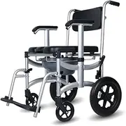 Z&y GLAa Commode Chair,Toilet Chair Wheelchair Seat Shower Chair for Easy Transfer with Adjustable Comfortable Durable