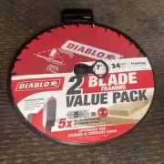 2Pack of 7-1/4” DIABLO 24 Tooth Framing Circular Saw Blades , Model D0724Rvp
