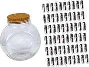 Cabilock Chic Capsule Wishing Bottle Set Glass Wish Jars Creative Message Kit with Rings for Decoration present Giving for Personal Wishes Keepsakes Black