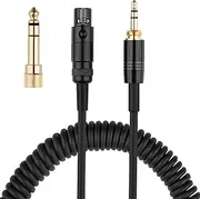 K702 Cable Coiled Aux Cord Replacement for AKG Q701, K712, K240, K240S, K240 MK II, K141, K171, K181, K271, K271S, K271 MK II, K241, K175, K275 Headphone Audio Cable Wire with 6.35mm Adapter
