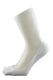 Womens Pair Invisible Anti Slip Five Toe Sock Footlets Sockettes White
