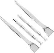 KONTONTY Cake Decorating Tool Kit 4pcs Metal Tweezer Set for Fondant Icing Jewelry Making Nonslip Grip