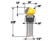 1pc 1/2" SH 3/8" Rad, Top Bearing Cove Box Core Box Router Bit S