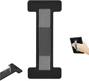 ERUNTO Adhesive Hand Strap for Kindle, iPad, Kobo, BOOX – Universal PU Leather Hand Strap with Silk Texture, Adjustable & Removable Grip for Tablets, E-Readers, and More (Black)