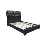 Thomson Double Bed PU Bed Frame with Timber Slats