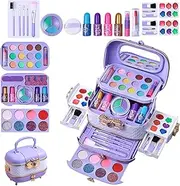 57X Make Up for Kids - Girls Make Up Set | Kids Makeup Sets for Girls | Make Up Starter Kit with Portable Stand | and Washable Kids Makeup Sets | Real Pretend Cosmetic Kits for 9 to 12