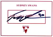 Tom McCartin SIGNED Sydney Swans Card. AFL Football. Grundy Heeney Gulden