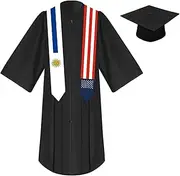 [Ruchikaj] 2024 Unisex St 72 Inch Uruguay Flag and USA Flag Mixed Graduation Stole Sash Graduation Scarf For Graduation's Day (Baccalaureate Gown and Hat Not Included), St 72 Inch Uruguay Flag and Usa Flag Mixed