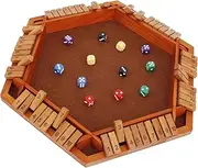 Tabletop Board Game,Wooden Shut The Box Dice Game for 1-6 Players,Shut The Box Dice Game,Shut The Box Game for 1 to 6 Players Wood Tabletop Board Game with 12 Dice Fun Close The Box Game (B)
