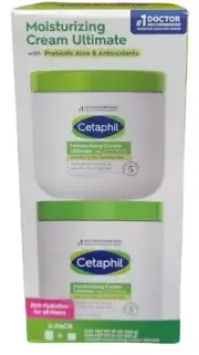 Cetaphil Moisturizing Cream Prebiotic Aloe Very Dry/Sensitive Skin 2PK - 36 oz
