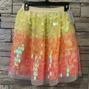 Cat & Jack Rainbow Sequin Skirt Orange & Yellow Girls size XL(14-16)