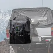 San Hima 100L Spare Tire Trash Bag, Durable 1680D Nylon Spare Tire Storage Bags with 24cm mesh Pockets, Weatherproof Easyclean Heavy Duty Truck Tailgate Trash Bag Fit up to 40'' Tire for Jeep, Truck,
