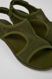 Right Green Textile/Leather Sandal for Women