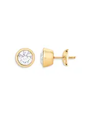 Bloomingdale's Fine Collection Certified Lab Grown Diamond Bezel Stud Earrings in 18K Yellow Gold, 2.0 ct. t. w.