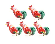 Semi‑Automatic Clockwork Spring Toy Wind Up Metal Jumping Animal Toys for Pet5pcs