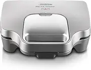 Sunbeam GR6250 Big Fill Toastie Maker | 2 Up Sandwich Toaster | Non-Stick Plates | Silver