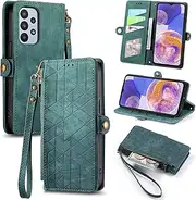 Compatible with Samsung Galaxy A13 4G Case,Compatible with Samsung Galaxy A13 4G Card Holder PU Leather Flip Stand Magnetic Closure Phone Cover Green