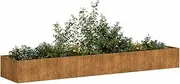 Rusty Weathering Steel Planter Box 360x80x40 cm Open Bottom Durable Garden