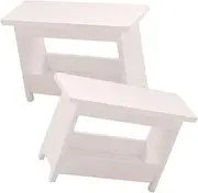 Totority 1:12 Scale Miniature Desk for Doll House White 2pcs Miniature Furniture Toy Set